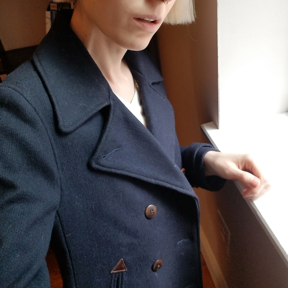 Levi's wool womens peacoat navy blue M